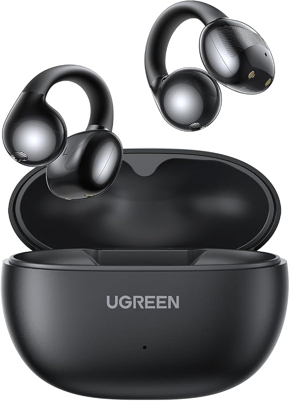 UGREEN イヤーカフ イヤホン Bluetooth 5.4 Hi-Fi音質 ENC搭載 AI通話ノイズキャンセリング 【オープンイヤー型/耳挟み式/完全ワイヤレス/IPX5防水/最大30時間再生】 (ブラック)