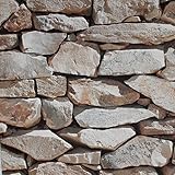 HaokHome 57802ストーン壁紙ロールサンド/グレー/ブラウンRock Stoneレンガ壁画ホームキッチンバスルーム装飾20.8 CM x 393.7 "