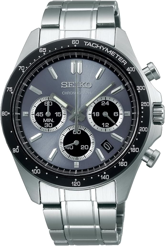 [セイコーウオッチ]SEIKO SELECTION SBTR027 メンズ腕時計 電池式クオーツ クロノグラフ 文字盤ブルーグレー | 日付カレンダー・24時針搭載 ステンレススチール