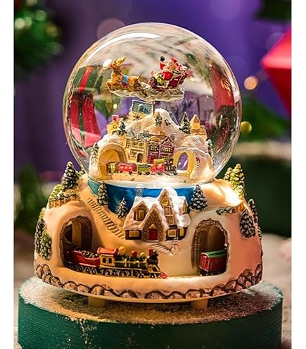 Amazon.co.jp: Vifxucy スノードーム型クリスマスオルゴール