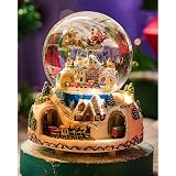 スノーボール・クリスマス・オルゴールは、クリスマスイグルー型のスノードームと回転する雪の結晶のオルゴールが特徴です。Bluetooth機能付きで、クリスマス、記念日、誕生日など、様々なシーンに最適です。 (クリスマストレイン) [並行輸入品]