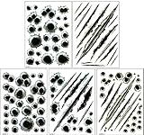 2度見シール 銃弾ステッカー ドッキリ いたずら ダメージステッカー【5枚組】