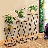 アメリカンスタイルソリッドウッドアイアンフロアタイプフラワーラックフラワーポットフレームバルコニーリビングルームレトロハイシングルフットシェルフは、いくつかの平面を過ごす