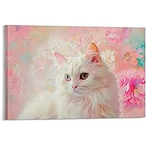 絵画 。壁掛け絵【美しい赤いバラ園でワインを飲みながら白い猫を抱いている少女】 藤田嗣治（レオナール藤田）『 公園の少女と猫』 | リトグラフ