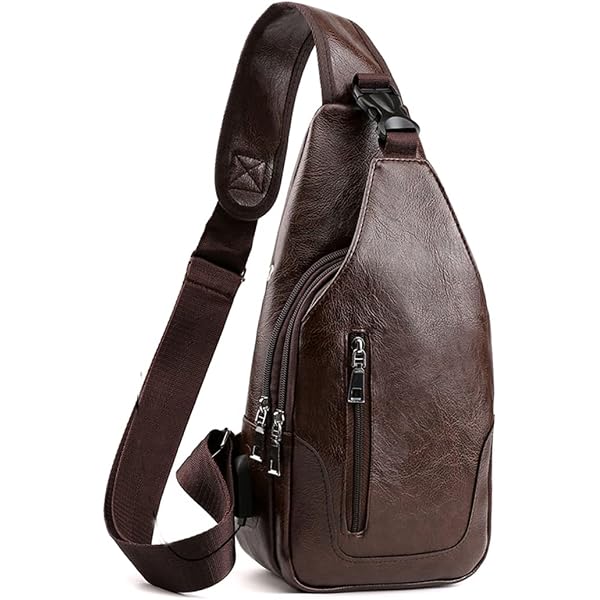 Sac à Dos Bandoulière Homme Imperméable FSD.WG - Noir, Format Large, Sangle Réglable, Design Élégant