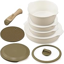   H.C ANDERSEN お皿6点セット IH・ガス火対応】お皿になるフライパン8点セット アイボリー