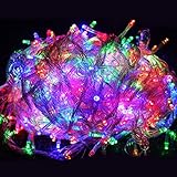 Upingフェアリーストリングライト イルミネーション12メートル 100 LED電球クリスマスライト飾り コンセント式 LEDライト 低電圧　直流回路36v (マルチカラー)