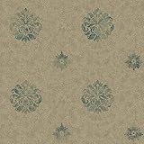 Warner BRL98086 Meadow Ocean Medallion Wallpaper, Sage [並行輸入品]