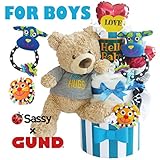 出産祝い　おむつケーキ　GUNDTシャツベアぬいぐるみSASSYおもちゃ付き3段