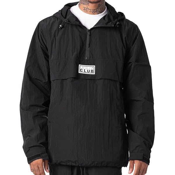 Amazon | [プロ クラブ] COMFORT METALLIC NYLON ANORAK JACKET BLACK