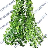 COOLBOTANG フェイクグリーン 壁掛け アイビー 藤 12本入り 人工観葉植物 インテリア グリーン 植物 吊り