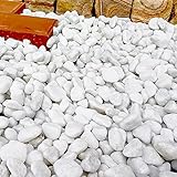 天然石 玉石砂利 1-2cm 20kg スノーホワイト (ガーデニングに最適 白色砂利）