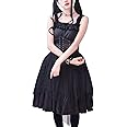 Amazon Co Jp Lady Oliver ワンピース レディース ドレス ゴスロリ ロリータ 膝丈 赤 黒 キャミソールワンピース 黒 服 ファッション小物