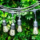 EAGWELL Outdoor String Lights - Heavy Duty Hanging Patio Cafe Pergola Rope String Backyard Light Pro