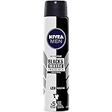 NIVEA MEN Invisible Black And White Power Aerosol Antiperspirant Deodorant Spray (250 ml), Men's Anti-Stain Deodorant with 48