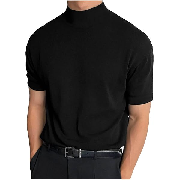 Amazon.co.jp: [KELIHAWK] ハイネックtシャツ メンズ 半袖 トップス