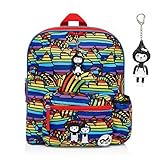 Babymel Kids Backpack Rucksack With Keyring - Rainbow Multi Design - Suitable From 3 Years Plus by B