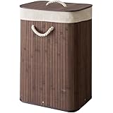 ランドリーバスケット 45L [ブラウン] ランドリーボックス ランドリー収納 コンパクト 持ち運び 洗濯物入れ 洗濯かご 四角 スクエア 脱衣かご [並行輸入品]