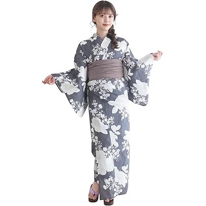 Amazon | [KYOETSU] [キョウエツ] 浴衣セット 変わり織 生成り 二部式