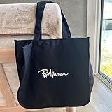 ロンハーマン トートバッグ キャンバス 人気刺繍ロゴ入り ブラック