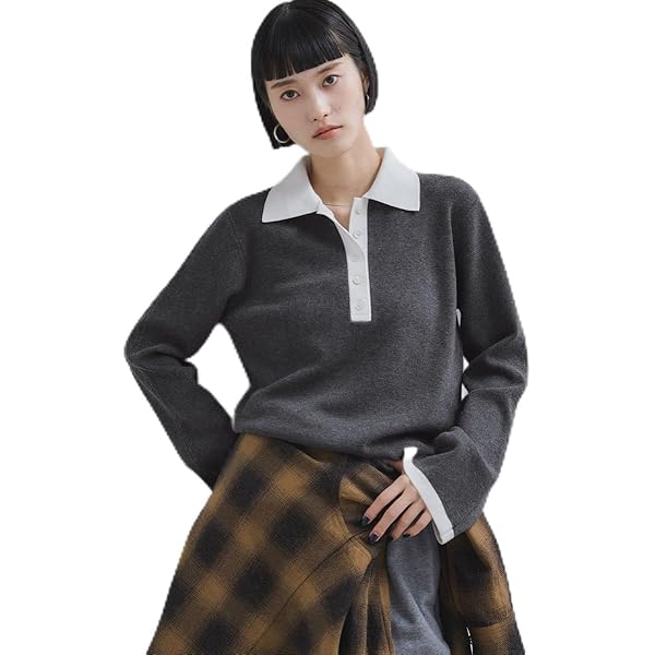 Amazon | [アダムエロペ] WEB限定 ポロニットカーディガン サックス(48