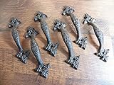 Set of 6 amazing cast ironエレガントなゲートまたはドアプルハンドル