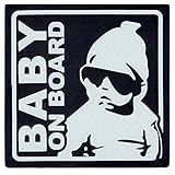 赤ちゃん乗ってます！12cm マグネットステッカー　デザインステッカー (BABY ON BOARD)