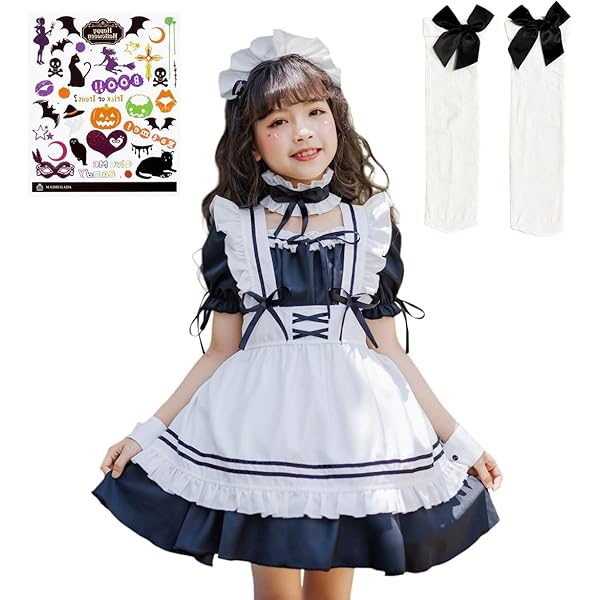Amazon.co.jp: [GOKEI] メイド服 子供用 ロリータ 6点セット キッズ