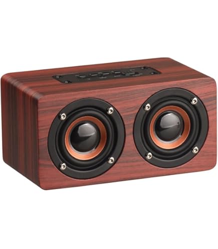 Amazon.co.jp: フェイクウッドスピーカー、重低音を備えた強力なレトロ