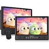 EONON ヘッドレストモニター バッテリー内蔵 2台セット DVDプレーヤー 10.1インチ 1024*600 車載後部座席モニター レジューム リージョンフリー CPRM対応 家用電源ケープル付 USB/SDカード/AV出力/AV入力 L0326