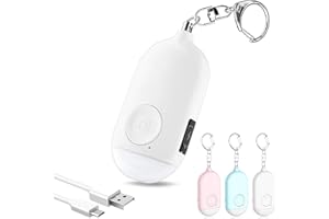 防犯ブザー LEDライト付き 防犯アラーム USB充電式 大音量130dB 防水 防犯 ブザー 小学生 女の子 男の子 女性 大人 子供 (ホワイト)