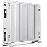 Pro Breeze 次世代オイルレスヒーター1200W 燃料不用ヒーター ラジエーター式 電気ストーブ 速暖軽量 4段階安全機能 タッチパネル操作 リモコン&タイマー付暖房器具