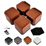 FABOMI 【4個入り】洗濯機 かさあげ台 置き台 防振 防振ゴム 4cm 7cm 10cm 洗濯機 置き場 高さ調整 底上げ 4個セット ドラム式 縦型 引っ越し 掃除 洗濯機下 騒音対策 洗濯機かさ上げ台 洗濯機置き場 1段 2段 3段 (ブラウン, 二段)