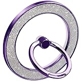 ZENIX DESIGN TECH スマホリング 薄型 スタンド マグネット マグセーフ対応 充電 軽量 落下防止 指輪 ZX-twinkring (パープル)