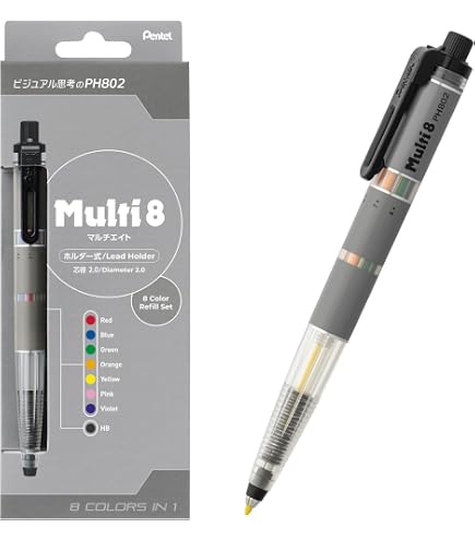 Amazon | ぺんてる シャーペン アートマルチ8 色芯8色 替芯セット付