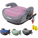 Jovikids ジュニアシート ISOFIX、R129適合 ブースターシート 3歳から ロングユース、極厚クッション、幼児用車シートと固定ガイド キャップとシートベルトクリップ、125～150cm (ピンク 厚くする)