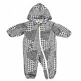 ジャンプスーツ 裏メッシュ ベビー つなぎ カバーオール 千鳥格子 ブラック 80