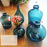 芸術的なバブルガラスの花瓶手作りの花瓶のベッドルームのテーブルの花瓶シンプルなホームデコレーション北欧のスタイル (3, スチールブルー)