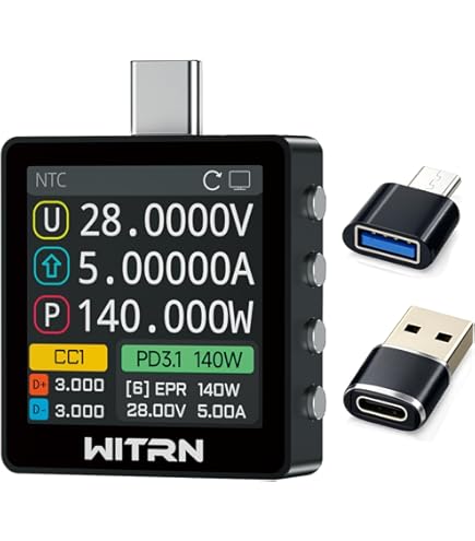 USBテスター KM003C ケーブル xiaomi対応　デジタルマルチメーター Amazon.co.jp: Power-Z KM003C ポータブル USB-C 高速充電テスター +