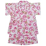 《盛夏 甚平》(ジンベイ) 日本製ベビー女児 リップル生地うさぎと花甚平スーツ 95cm/OW NO.OG-75572