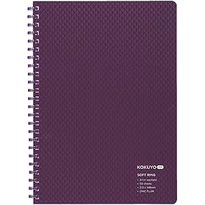 コクヨ ノート ソフトリングノート KOKUYO ME 50枚 5mm方眼 A5 紫 KME-SR931S5DV