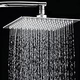 Beho-12 インチ 2 mm 薄い加圧回転降雨シャワー ヘッド スクエア ステンレス鋼トップ スプレー ヘッド