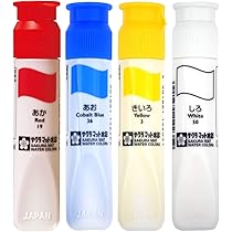 絵の具　各種　まとめ売り Amazon.co.jp: サクラクレパス 絵の具 4色 セット 赤 青 黄色 白