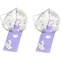 珍品❗紫色のブドウ型ガラス装飾品 ウランガラス Amazon.co.jp: HwaGui 2枚セット ガラス 風鈴 夏の風物詩 吊り