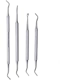 Kingsie 爪垢取り ステンレス製 爪リフター 爪やすり ゾンデ 甘皮処理 巻き爪 厚い爪 足 爪ケア フットケア ネイルケア 4点セット