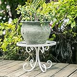 Chen ZhiShan 観葉植物 フラワー スタンド 花台 円形 プランター (ホワイト-18CM)