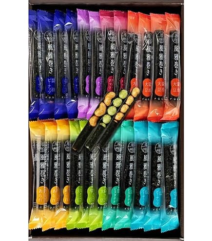 Amazon.co.jp: 海苔菓子 風雅巻き詰合せ 4種類18本入(FC-6) : 食品