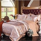 1 の Wholesale-Luxury サテンドリルジャカードの寝具のピースキングサイズに設定された 4 台の PC Noble 羽毛布団 / 羽毛掛け布団寝具類ベッドリネンホームテキスタイルプロモ