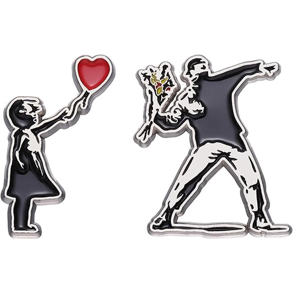 Amazon.co.jp: ピンバッジ バンクシー 風船と少女 正体不明の