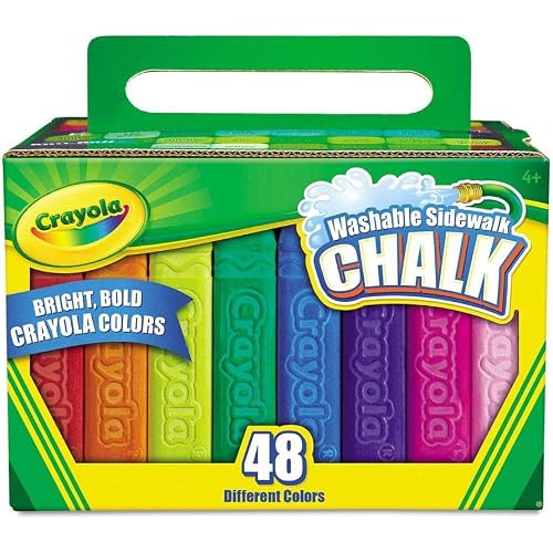 CRAYOLA Washable Sidewalk Chalk, Creative Outdoor Art, Perfect for Outdoor Kids’ Activities and Games, Multi, 48 ct (51-2048-
